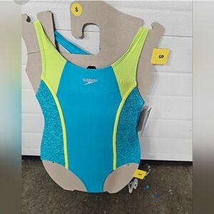 Speedo Girls Racerback Sport Splice One Piece Swimsuit nwt